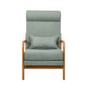 Linen Fabric Armchair Lounge Chair with Lumbar Pillow Green