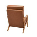 PU Leather Armchair Lounge Chair with Lumbar Pillow Brown