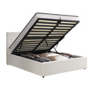 Double Size Boucle Gas Lift Bed Frame with Mattress Set