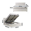 Double Size Boucle Gas Lift Bed Frame with Mattress Set
