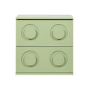 Green Bedside Table Nightstand with Two Drawers Storage Cabinet