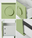 Green Bedside Table Nightstand with Two Drawers Storage Cabinet