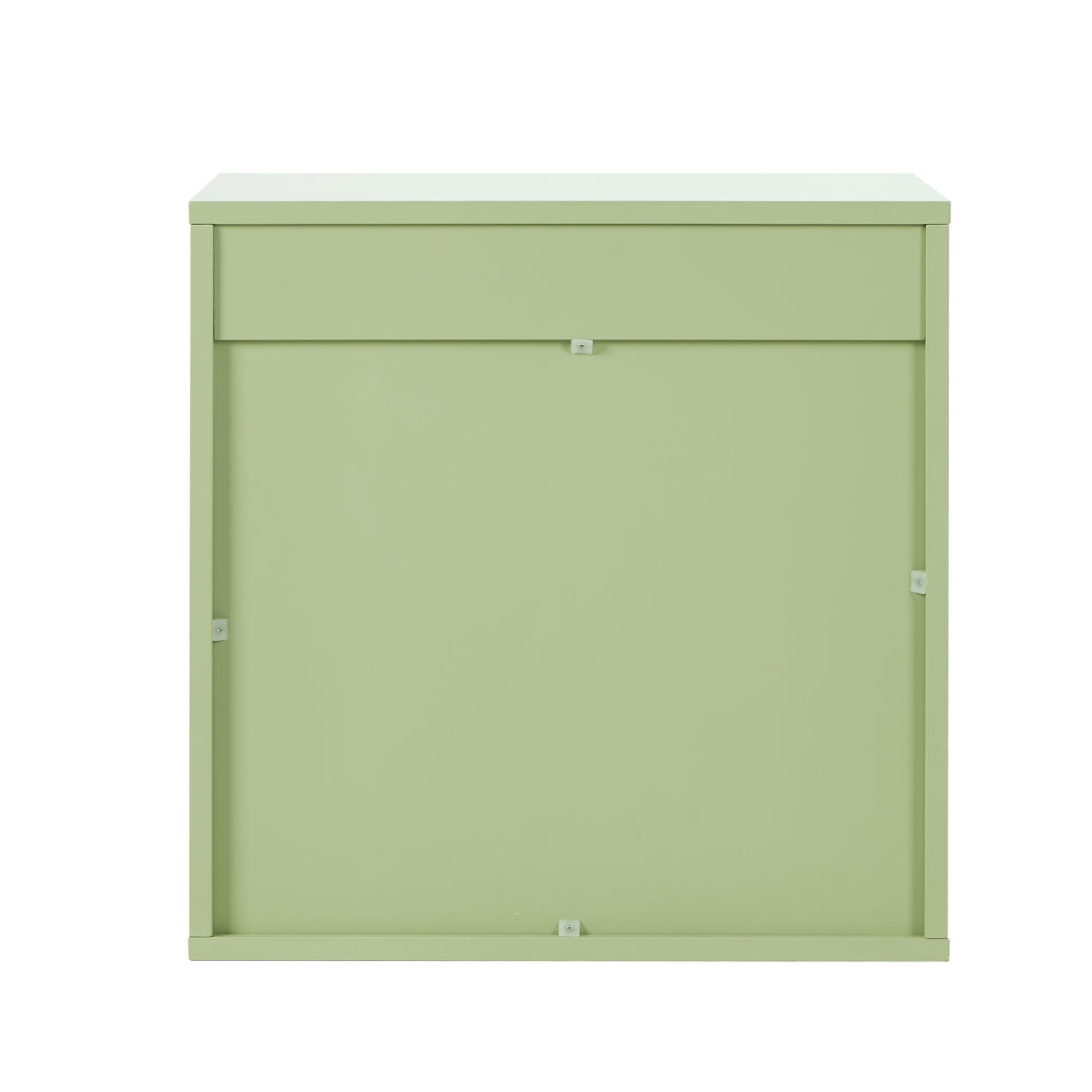 Green Bedside Table Nightstand with Two Drawers Storage Cabinet
