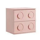 Pink Bedside Table Nightstand with Two Drawers Storage Cabinet