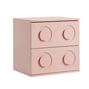 Pink Bedside Table Nightstand with Two Drawers Storage Cabinet