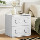 White Bedside Table Nightstand with Two Drawers Storage Cabinet