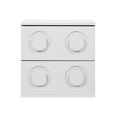 White Bedside Table Nightstand with Two Drawers Storage Cabinet