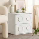 White Bedside Table Nightstand with Two Drawers Storage Cabinet