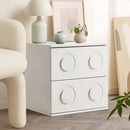 White Bedside Table Nightstand with Two Drawers Storage Cabinet