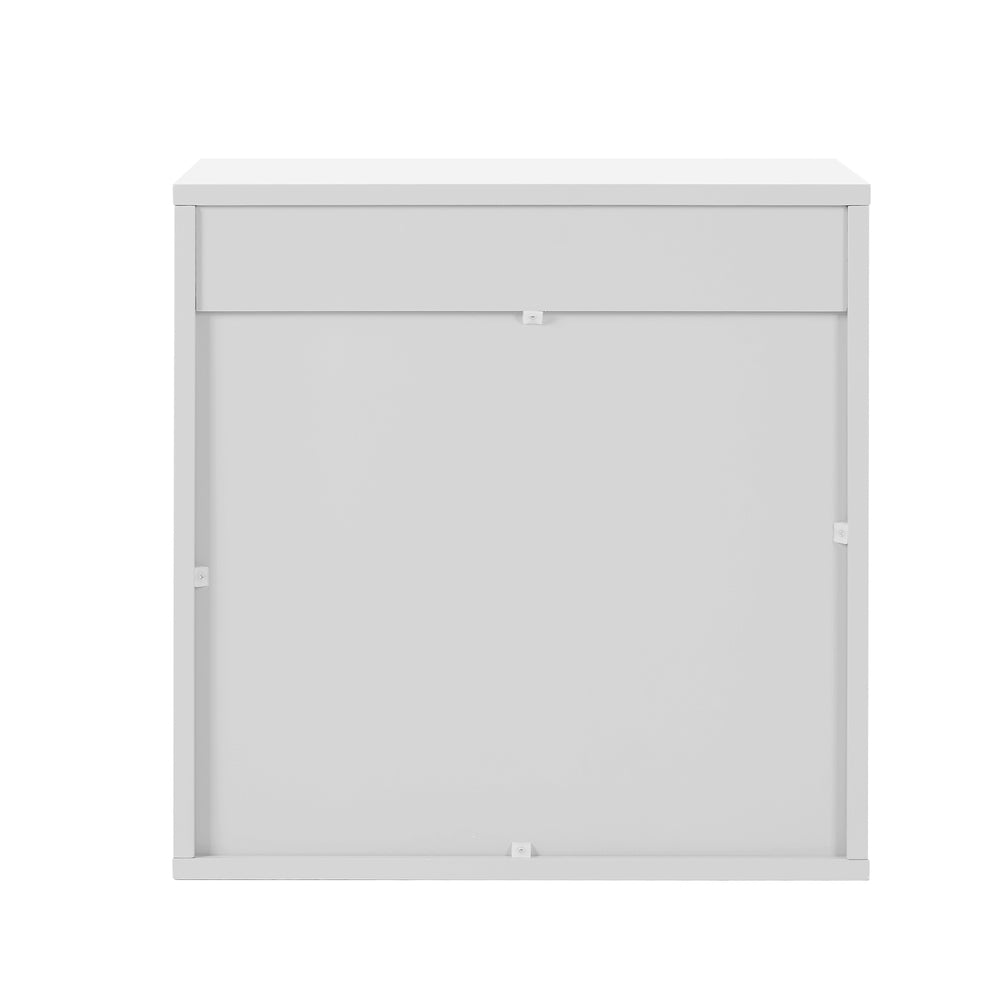 White Bedside Table Nightstand with Two Drawers Storage Cabinet