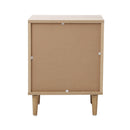 Natural Bedside Table Nightstand with Two Drawers