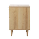 Natural Bedside Table Nightstand with Two Drawers