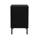 Bedside Table Nightstand with Drawer and Storage - Walnut and Black
