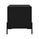 Bedside Table Nightstand with Drawer and Storage - Walnut and Black