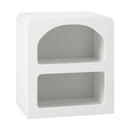 White Bedside Table Nightstand with Open Shelf