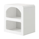 White Bedside Table Nightstand with Open Shelf