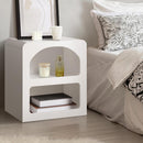 White Bedside Table Nightstand with Open Shelf
