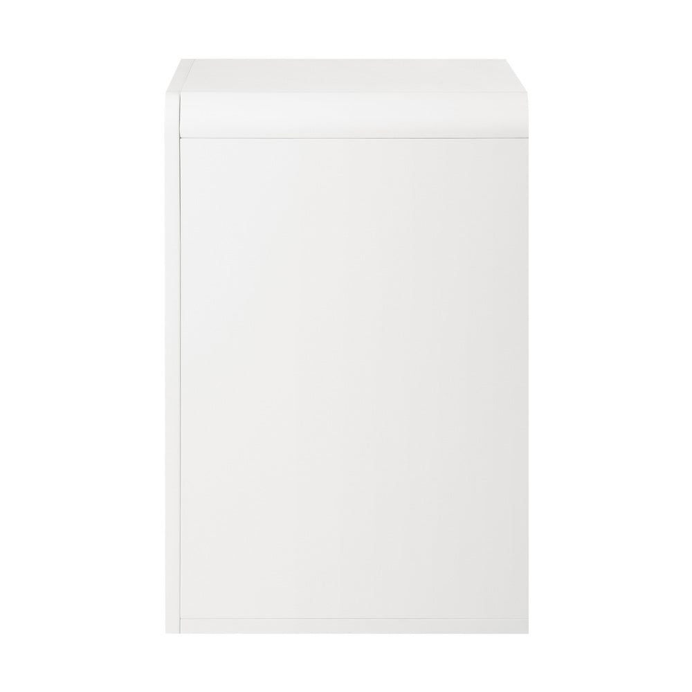 White Bedside Table Nightstand with Open Shelf