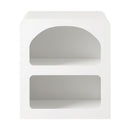 White Bedside Table Nightstand with Open Shelf