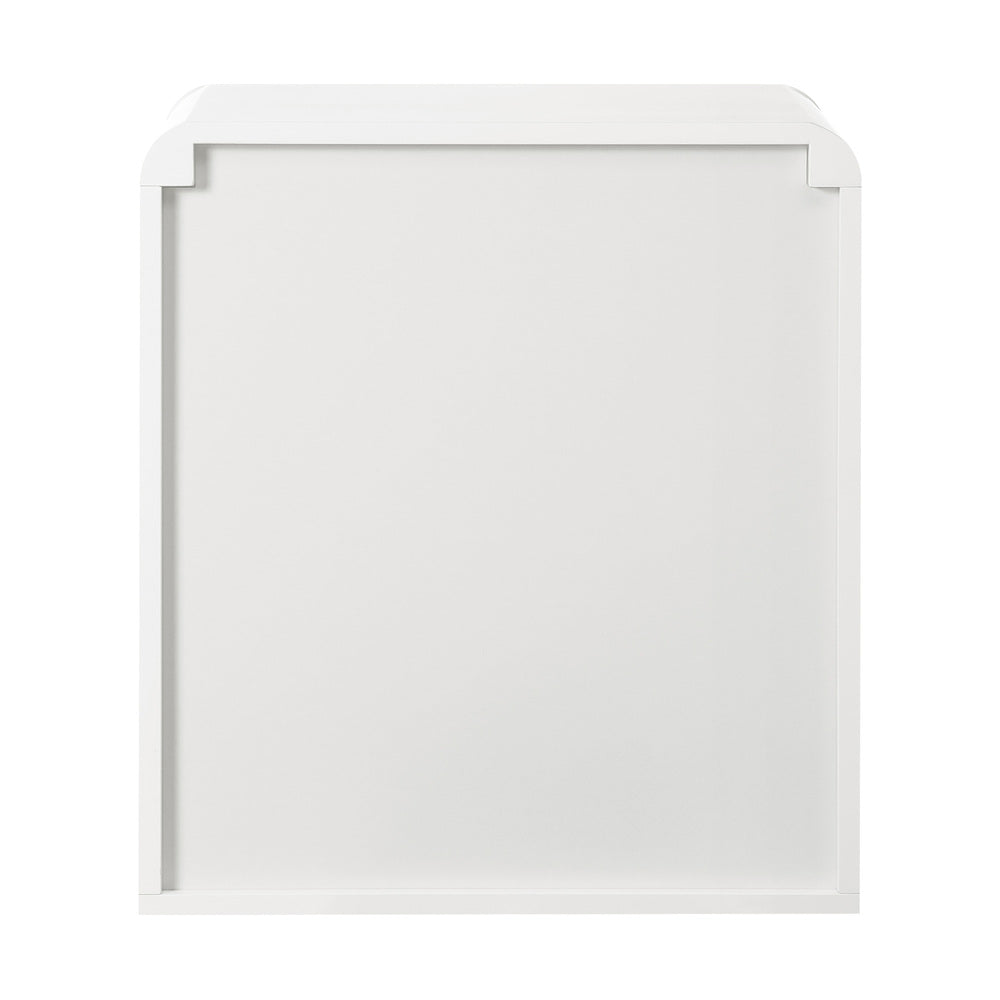 White Bedside Table Nightstand with Open Shelf
