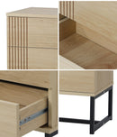 Metal Bedroom Bedside Tables with Two Drawers