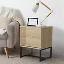 Metal Bedroom Bedside Tables with Two Drawers