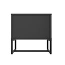 Metal Industrial Bedside Table with Two Drawers and Storage