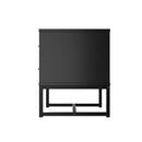 Metal Industrial Bedside Table with Two Drawers and Storage