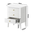 White Bedside Table Nightstand with Three Drawers Side End