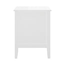 White Bedside Table Nightstand with Three Drawers Side End