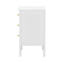 White Bedside Table Nightstand with Three Drawers Side End