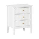 White Bedside Table Nightstand with Three Drawers Side End