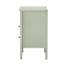 Green Bedside Table Nightstand with 2 Drawers and Storage Cabinet