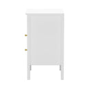 White Bedside Table Nightstand with 2 Drawers and Storage Cabinet
