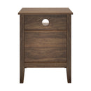 Walnut Bedside Table Nightstand with 2 Drawers and Storage Cabinet