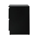 Black Bedside Table Nightstand with 2 Drawers