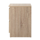 Natural Bedside Table Nightstand with 2 Drawers