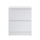 White Bedside Table Nightstand with 2 Drawers