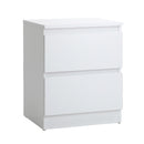 White Bedside Table Nightstand with 2 Drawers