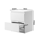 White Bedside Table Nightstand with 2 Drawers