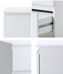 White Bedside Table Nightstand with 2 Drawers