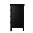 Black Hamptons Furniture Bedside Table with 3 Drawers