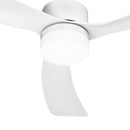 52 Inch White Ceiling Fan with LED Light 5 Speed and Remote Control