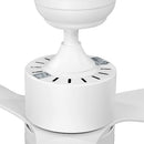 52 Inch White Ceiling Fan with LED Light 5 Speed and Remote Control