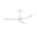 52 Inch White Ceiling Fan with LED Light 5 Speed and Remote Control