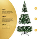 1.8M 6FT Snowy Green Christmas Tree with 830 Tips Décor