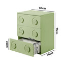 Green Bedroom Chest of Drawers Cabinet Dresser with 3 Drawers