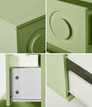 Green Bedroom Chest of Drawers Cabinet Dresser with 3 Drawers