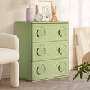 Green Bedroom Chest of Drawers Cabinet Dresser with 3 Drawers