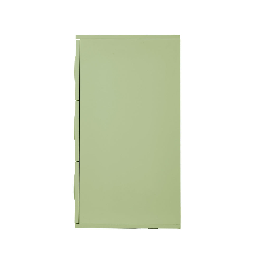 Green Bedroom Chest of Drawers Cabinet Dresser with 3 Drawers